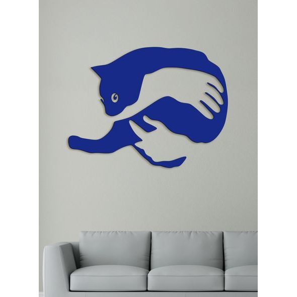 Drevený obraz na stenu mačka v náručí