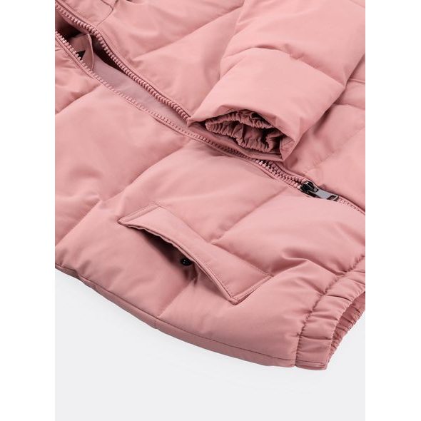 Dámská krátká zimní bunda pudrová