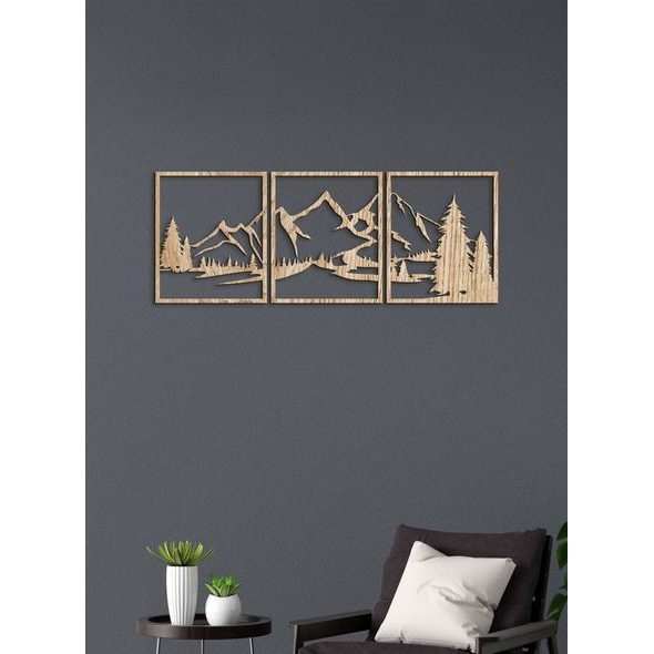 Trojdielny obraz na stenu Hory