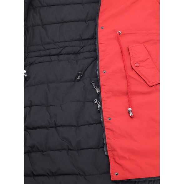 Dámská oboustranná bunda červeno-černá