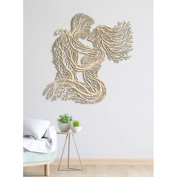 Drevená dekorácia Zamilovaný pár