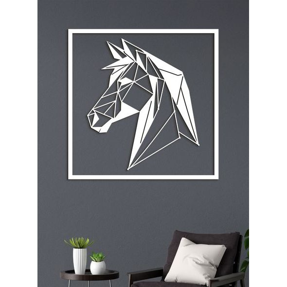 Dřevěný obrázek siluety koně