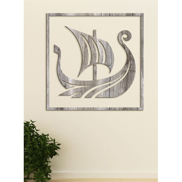 Dřevěný obraz Vikingská loď