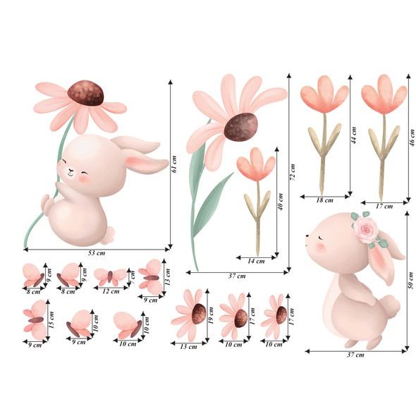 Zajačiky s kvetinami