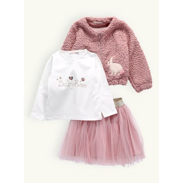 Dětský sukňový set ZAJÍČKY starorůžová