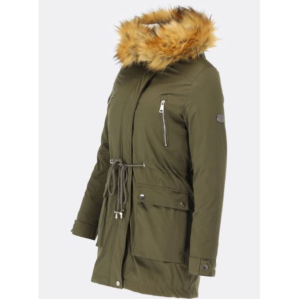 Parka s odopínateľným futrom khaki
