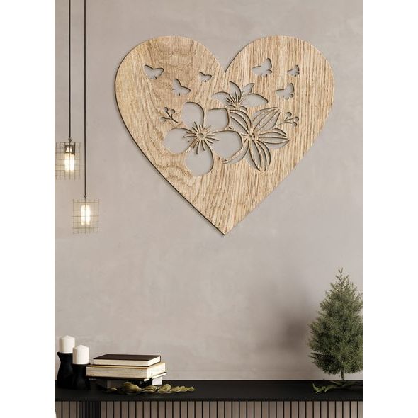 Drevený obraz Srdce plné motýľov