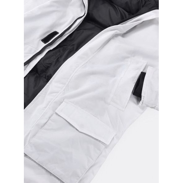 Pánska dlhá zimná bunda biela