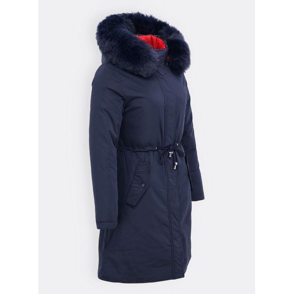 Dámská oboustranná bunda tmavě modro-červená