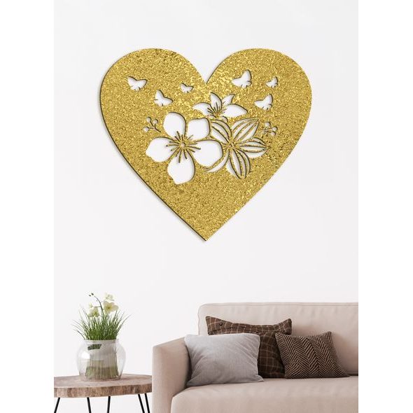 Drevený obraz Srdce plné motýľov