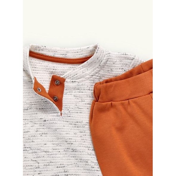 Detská dvojdielna tepláková súprava tehlová