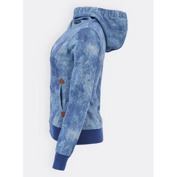 Dámská mikina s asymetrickým zapínáním světle modrá