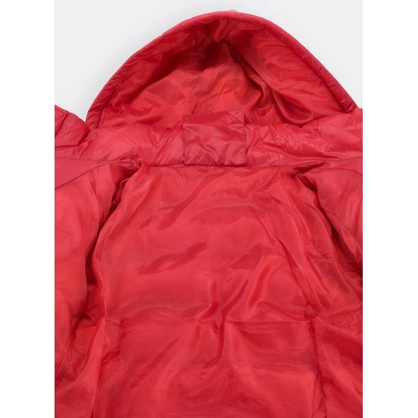 Dámská prošívaná bunda s kapucí červená