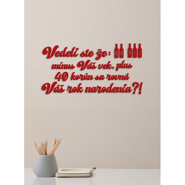 Vtipný drevený nápis na stenu PIVO