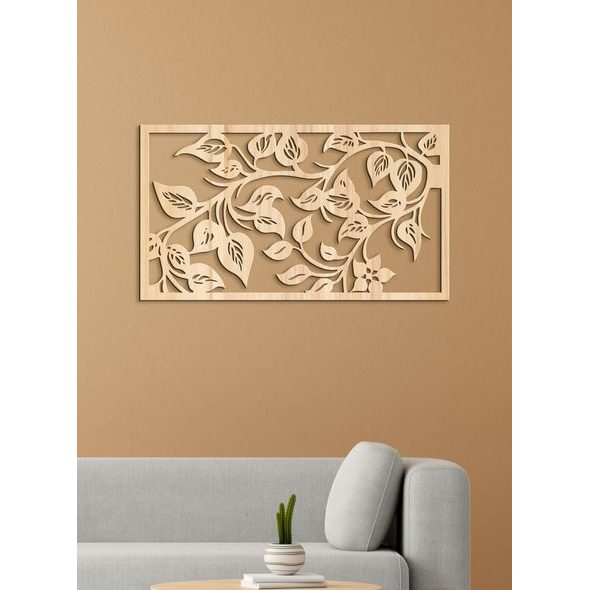 Dřevěný obraz na stěně Lístie