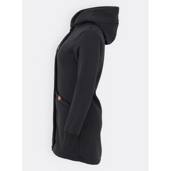 Čierna predĺžená dámska mikina