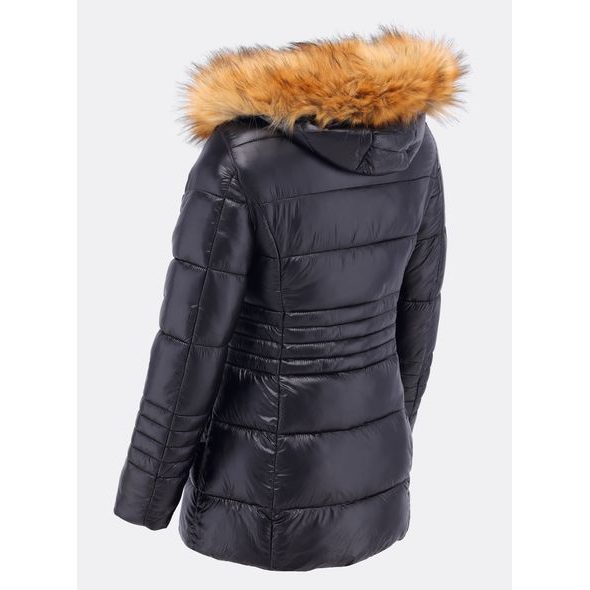 Dámská lesklá prošívaná bunda černá