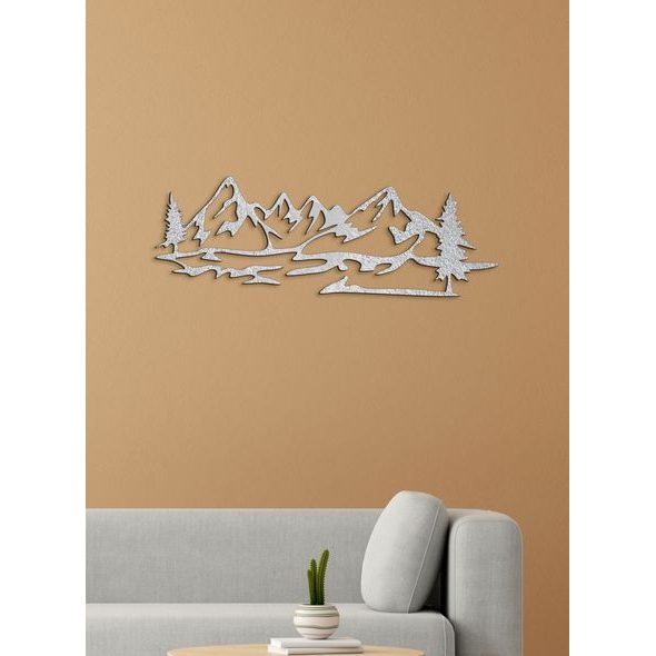 Dřevěný obraz Silueta hor