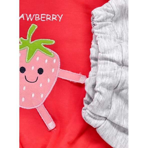 Detská súprava JAHODKA červeno-sivá