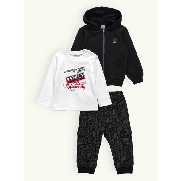 Kojenecká tepláková souprava MUSIC černá