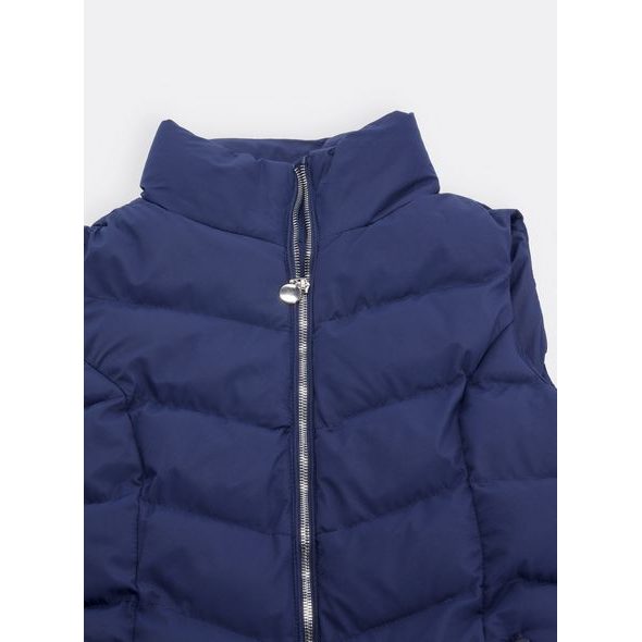 Dámska krátka prešívaná vesta tmavomodrá