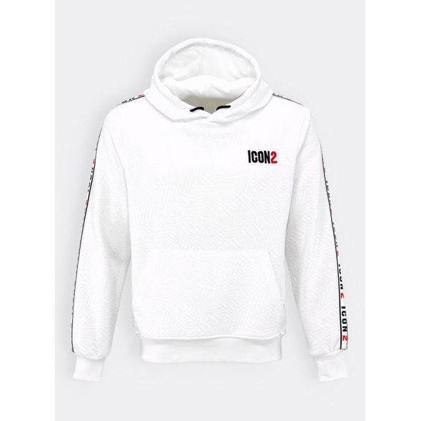 PÁNSKÁ VZOROVANÁ MIKINA BÍLÁ