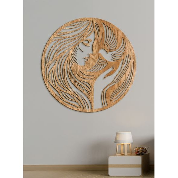 Dřevěný obraz ženské něhy