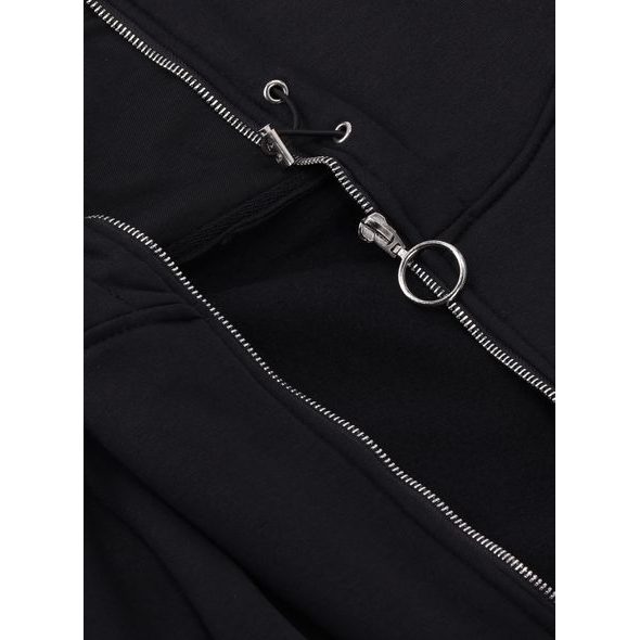 Čierna dlhá dámska mikina