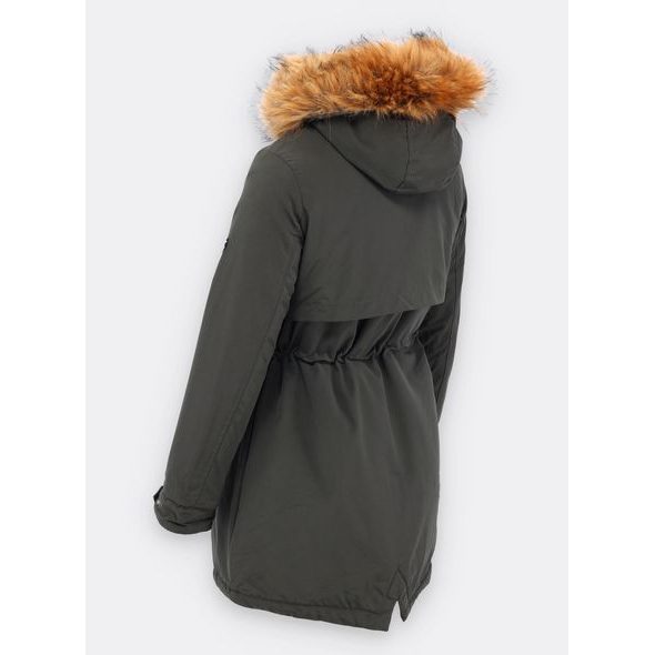 Zateplená dámská zimní bunda khaki