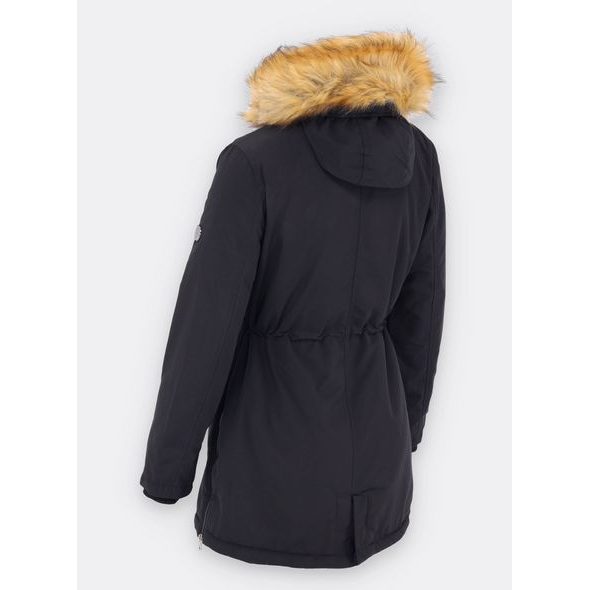 Dámská zimní bunda s kožešinou černá