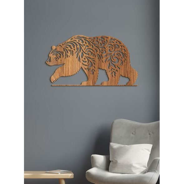 Drevený obraz Medveď