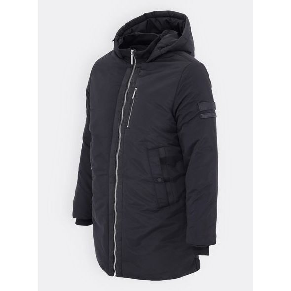 Pánská prodloužená zimní bunda černá