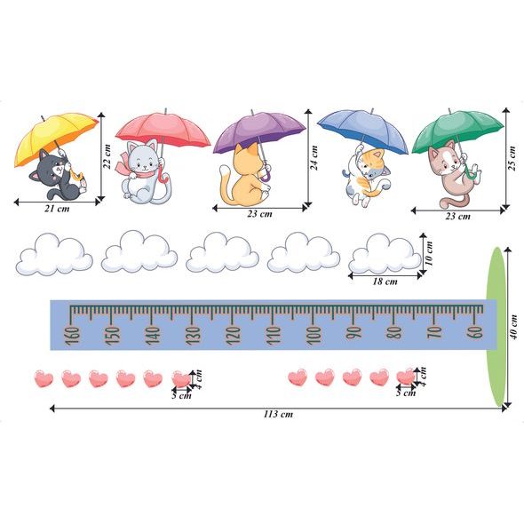 Růstový metr deštníky