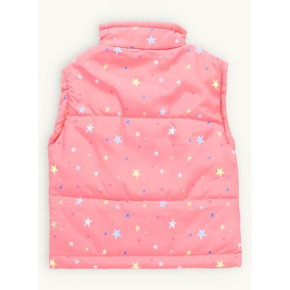 Dětská prošívaná vesta HVĚZDIČKY broskvová