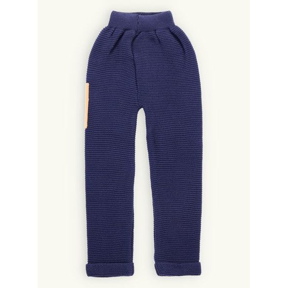 Dětské pletené tepláky MEDVÍDEK tmavě modré