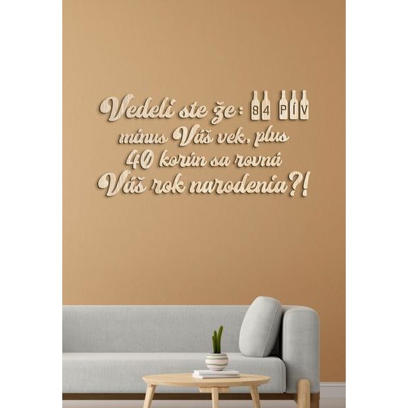 Vtipný drevený nápis na stenu PIVO