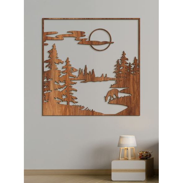 Drevený obraz Lesná čistinka