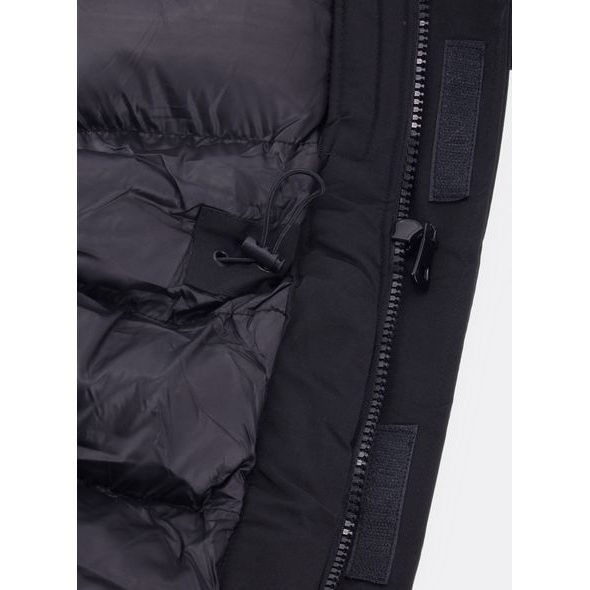 Pánská zimní bunda s kožešinou černá