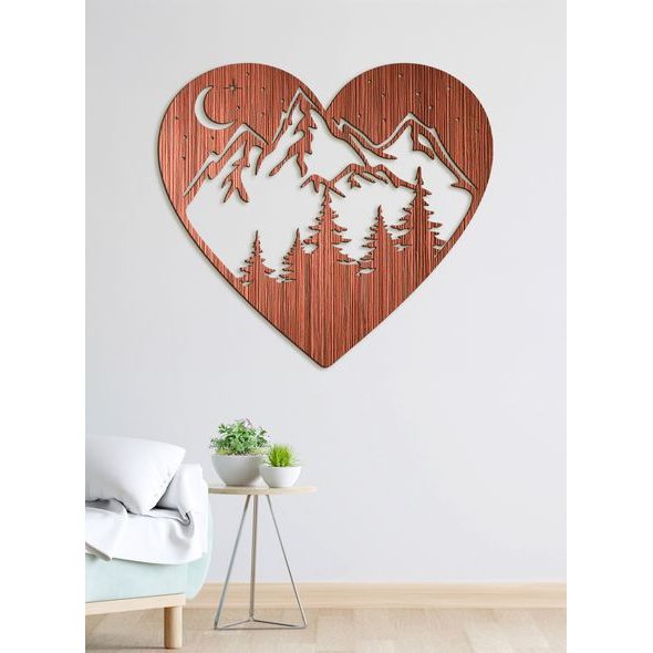 Dřevěný nástěnný obraz Láska k horám
