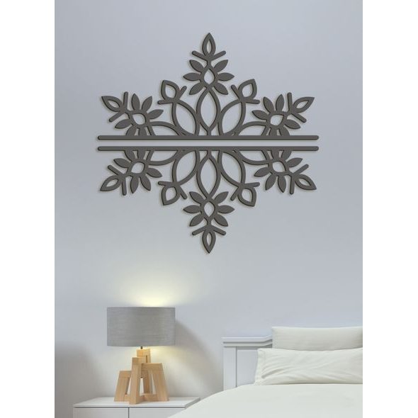 Dvoudílná dřevěná mandala SNOW