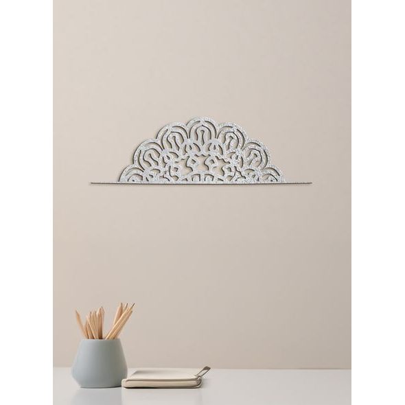 Dřevěná mandala půlkruh FLORA