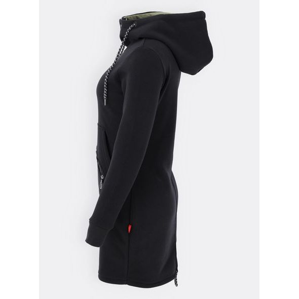 Predĺžená dámska mikina čierna