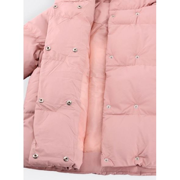 Dámska krátka zimná bunda púdrová