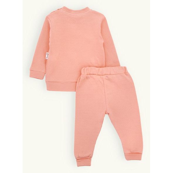 Dětská tepláková souprava s mašlemi broskvová