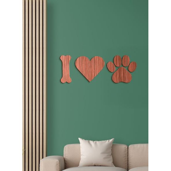 Drevený nápis "I ♥ DOG"