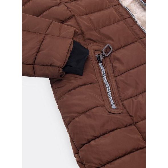 Dámská prošívaná bunda hnědá