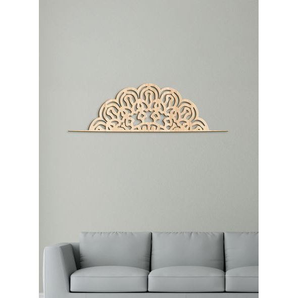 Dřevěná mandala půlkruh FLORA