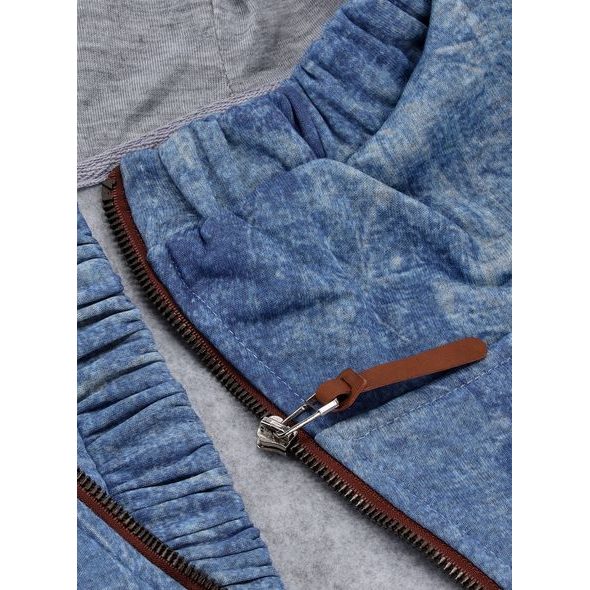 Dámská mikina s asymetrickým zapínáním světle modrá