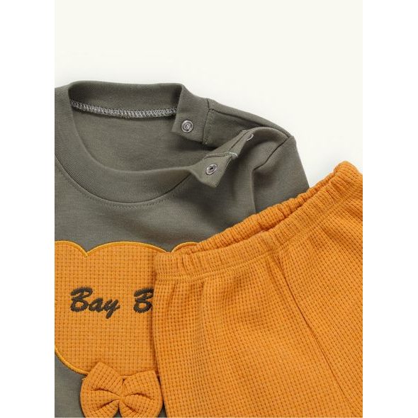 Dojčenská súprava MACÍK olivovo-horčicová