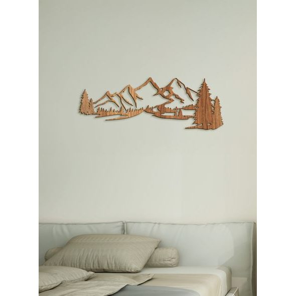 Dřevěná dekorace na zeď MOUNTAINS